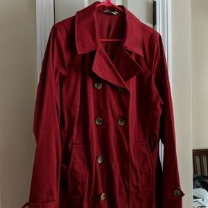 Banana Republic red trenchcoat